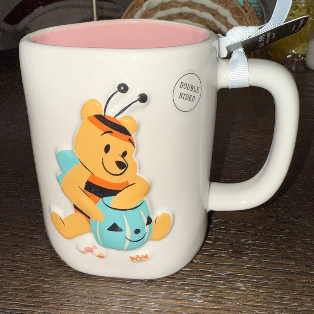 New Rae Dunn Disney Winnie The Pooh Bear Halloween Bumblebee Mug Happy Halloween